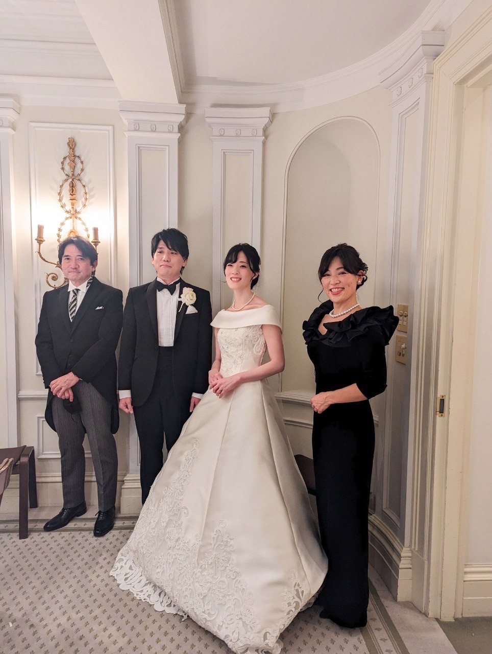 実際の結婚式 母親 フォーマルドレスL088ブラック